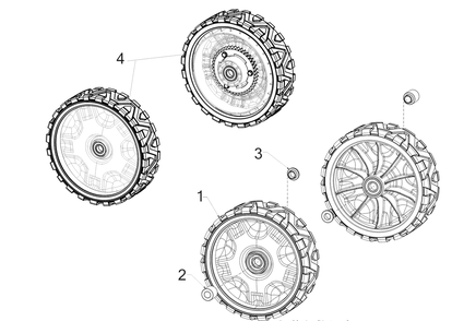 Wheels Diagram and Parts List for SC500Z (12ABO6M5756)(2018) Cub Cadet Lawn Mower